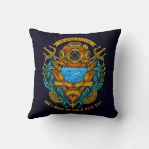 Customise Vintage Deep Sea And Scuba Diver Graphic Cushion