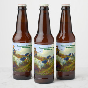 Customise Vintage Dogs Hunter Flushing Grouse Beer Bottle Label