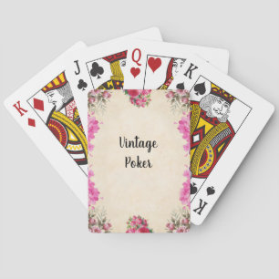 Customise Vintage Floral Design Playing Cards