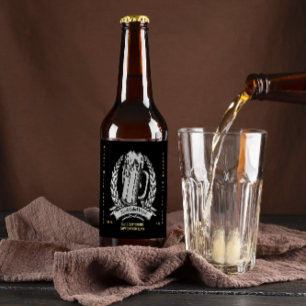 Customise Vintage Professional Black  Beer Bottle Label