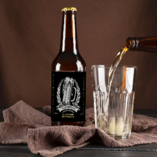 Customise Vintage Professional Black Beer Bottle Label
