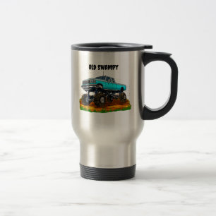 Customise Vintage Truck With Huge Lift On The Dirt Travel Mug
