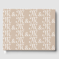 Customise w couple's Initials monogram beige white