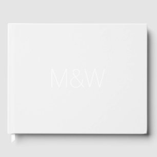 Customise w couple's Initials monogram eggshell Guest Book