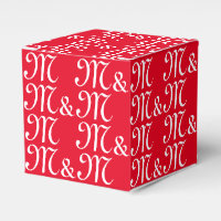Customise w couple's Initials monogram red gift