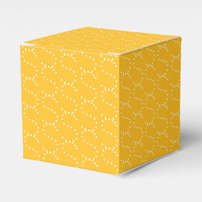 Customise w/Initial, White Letter golden yellow Favour Box (Front Side)