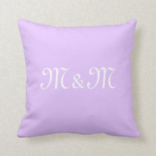 Customise w/Initial White Letter Number lavender Cushion