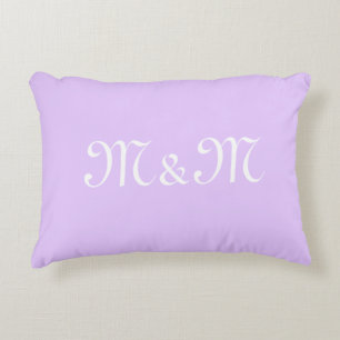 Customise w/Initial White Letter Number lavender Decorative Cushion