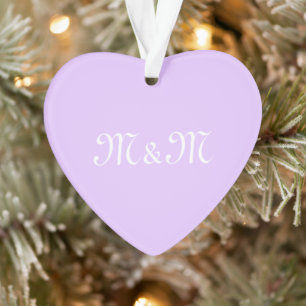 Customise w/Initial White Letter Number lavender Ornament