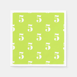 Customise w/Initial White Letter Number lime green Napkin