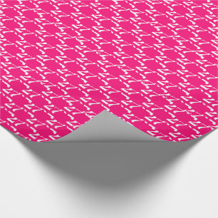 Customise w/Initial, White Letter, Number pink Wrapping Paper