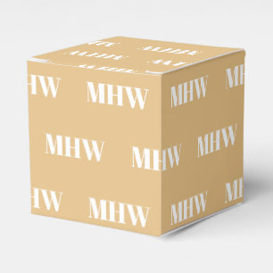Customise w/Initial White monogram camel gift Favour Box