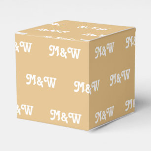 Customise w/Initial White monogram camel gift Favour Box