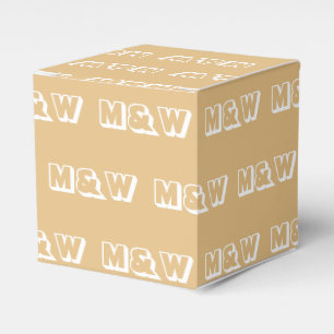 Customise w/Initial White monogram camel gift Favour Box