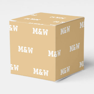 Customise w/Initial White monogram camel gift Favour Box