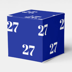 Customise w/Initial, White Number cobalt blue gift Favour Box