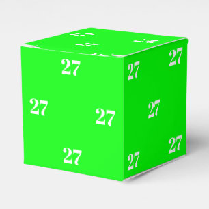 Customise w/Initial White Number neon green gift Favour Box