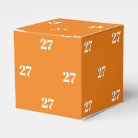 Customise w/Initial White Number orange gift