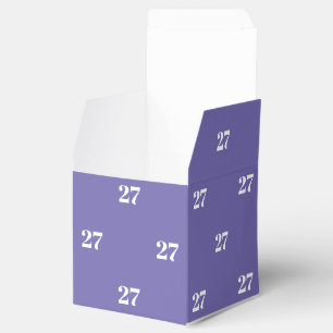 Customise w/Initial White Number periwinkle gift Favour Box