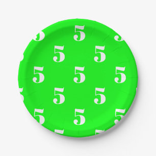 Customise w/ year number initials monogram neon paper plate