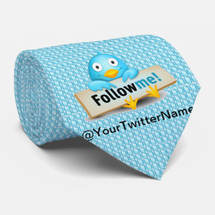 Customise W/ Your Twitter Name Follow Me Bird Tie