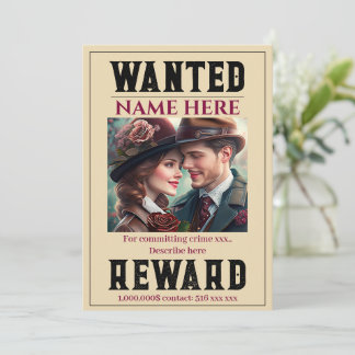 Customise wanted poster sign creator invitation