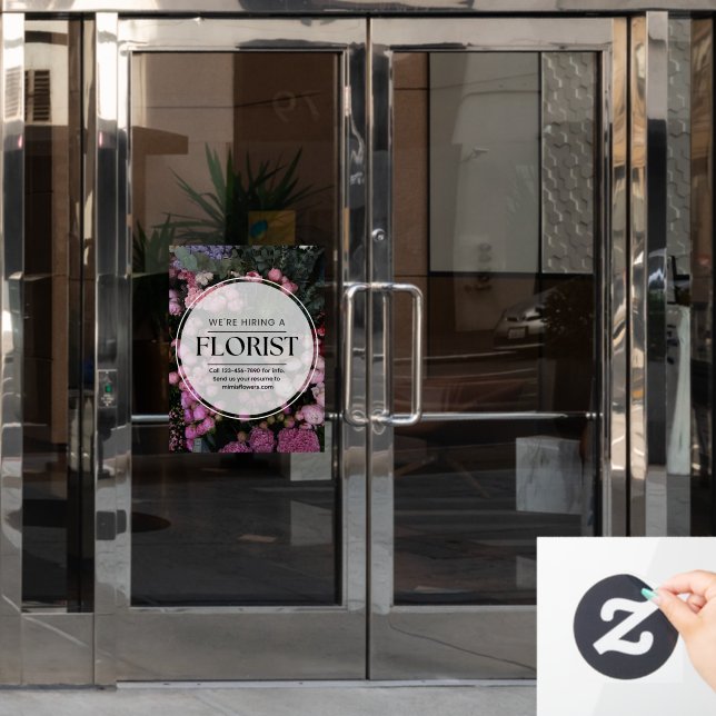 Customise We Are Hiring A Florist Help Wanted (Office Door)