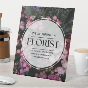 Customise We Are Hiring A Florist Help Wanted Pedestal Sign