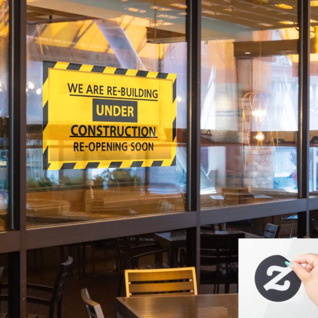 Customise We Are Re-building Under Construction   (Restaurant Window)