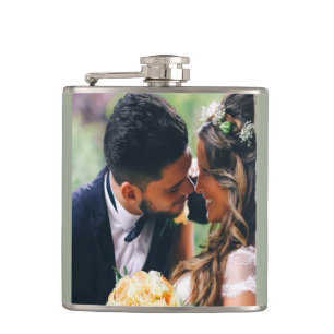 Customise Wedding Couple Photo Gift Hip Flask