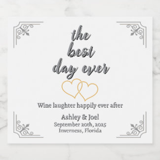 Customise Wedding Rehearsal Champagne Hearts  Sparkling Wine Label