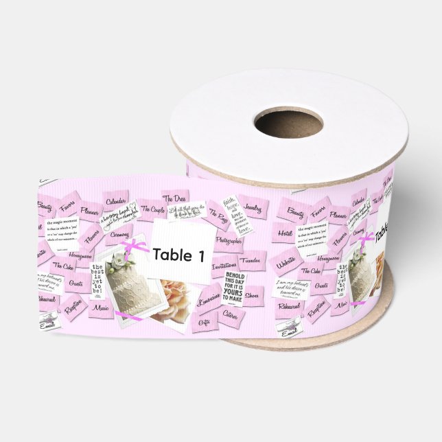 Customise Wedding Seating Ribbon Grosgrain Ribbon (Spool)