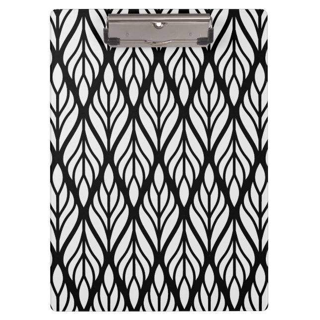 Customise White Leaf Pattern Clipboard (Front)