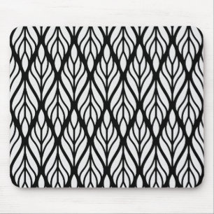 Customise White Leaf Pattern Mouse Pad