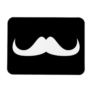 Customise white moustache black magnet postcard