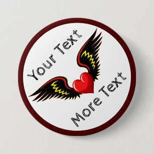 Customise Winged Heart 7.5 Cm Round Badge