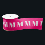 Customise with Initial letter Pink Fuchsia White Satin Ribbon<br><div class="desc">Customise with Initial letter,  monogram,  Pink Fuchsia White Christmas Satin Ribbon or Grosgrain Ribbon
great for gift wrapping,  for birthdays,  Christmas,  Holidays</div>