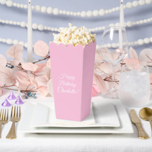 Customise with name, Happy Birthday, light pink Favour Box