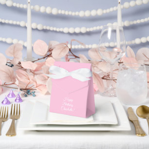 Customise with name, Happy Birthday, light pink Favour Box
