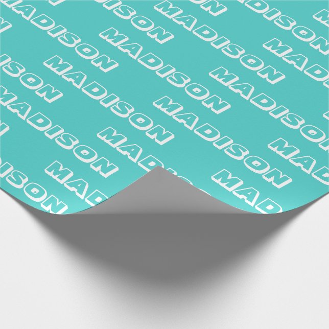 Customise with Name, Text, Birthday Gift turquoise Wrapping Paper (Corner)