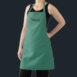 Customise with name, text minimalist aquamarine apron<br><div class="desc">Customise with name,  text minimalist aquamarine black Apron.

Great for cooks,  chefs,  pottery,  ceramics,  crafts,  work,  kitchen,  baking,  bbq,  grill,  and also businesses and stores,  etc</div>