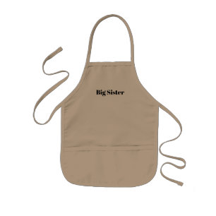 Customise with name, text minimalist Big Sister Kids Apron