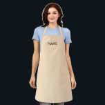 Customise with name, text minimalist bisque pastel apron<br><div class="desc">Customise with name,  text minimalist bisque skin pastel black Apron.

Great for cooks,  chefs,  pottery,  ceramics,  crafts,  work,  kitchen,  baking,  bbq,  grill,  and also businesses and stores,  etc</div>