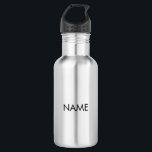 Customise with name, text minimalist black letters 532 ml water bottle<br><div class="desc">Customise with name,  text minimalist black letters stainless steel water bottle</div>
