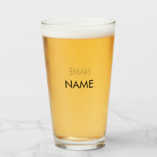 Customise with name, text minimalist black letters glass
