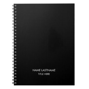 Customise with name, text minimalist black spiral notebook