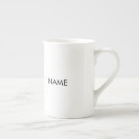 Customise with name, text minimalist black white bone china mug<br><div class="desc">Customise with name,  text minimalist black white Bone China Mug
customise,  personalise with your name</div>