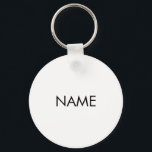 Customise with name, text minimalist black white key ring<br><div class="desc">Customise with name,  text minimalist black white keychain</div>