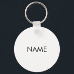 Customise with name, text minimalist black white key ring<br><div class="desc">Customise with name,  text minimalist black white keychain</div>