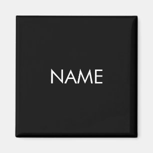 Customise with name, text minimalist black white magnet